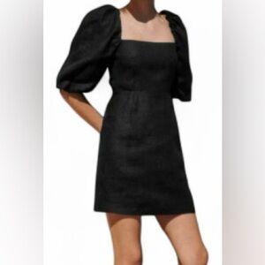 Mi Ami Chic Black Puff Sleeve Mini Dress